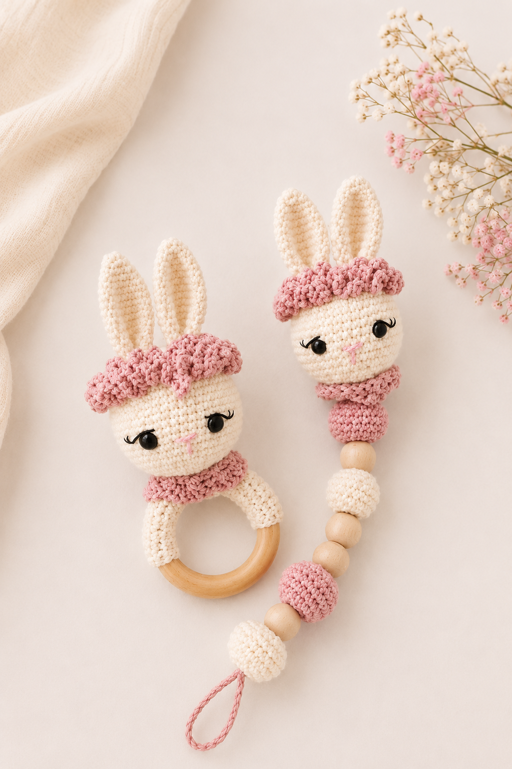SET SONAJERO+PORTACHUPO TEJIDO CROCHET - BAILARINA