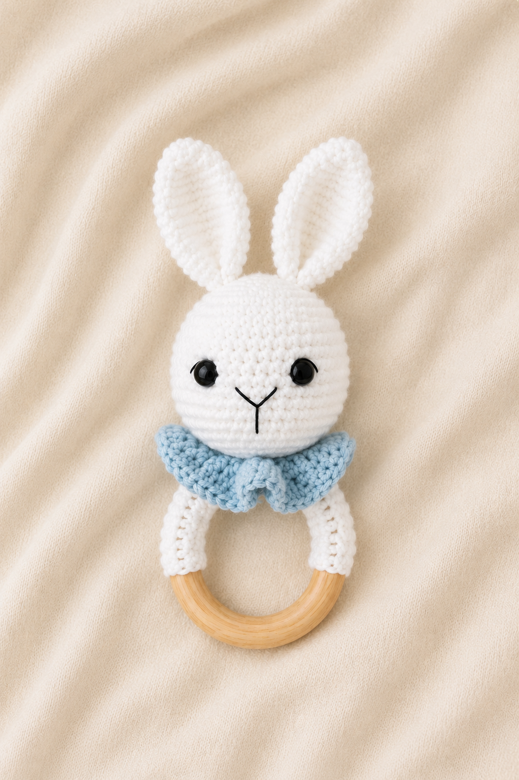 SONAJERO TEJIDO CROCHET - CONEJO